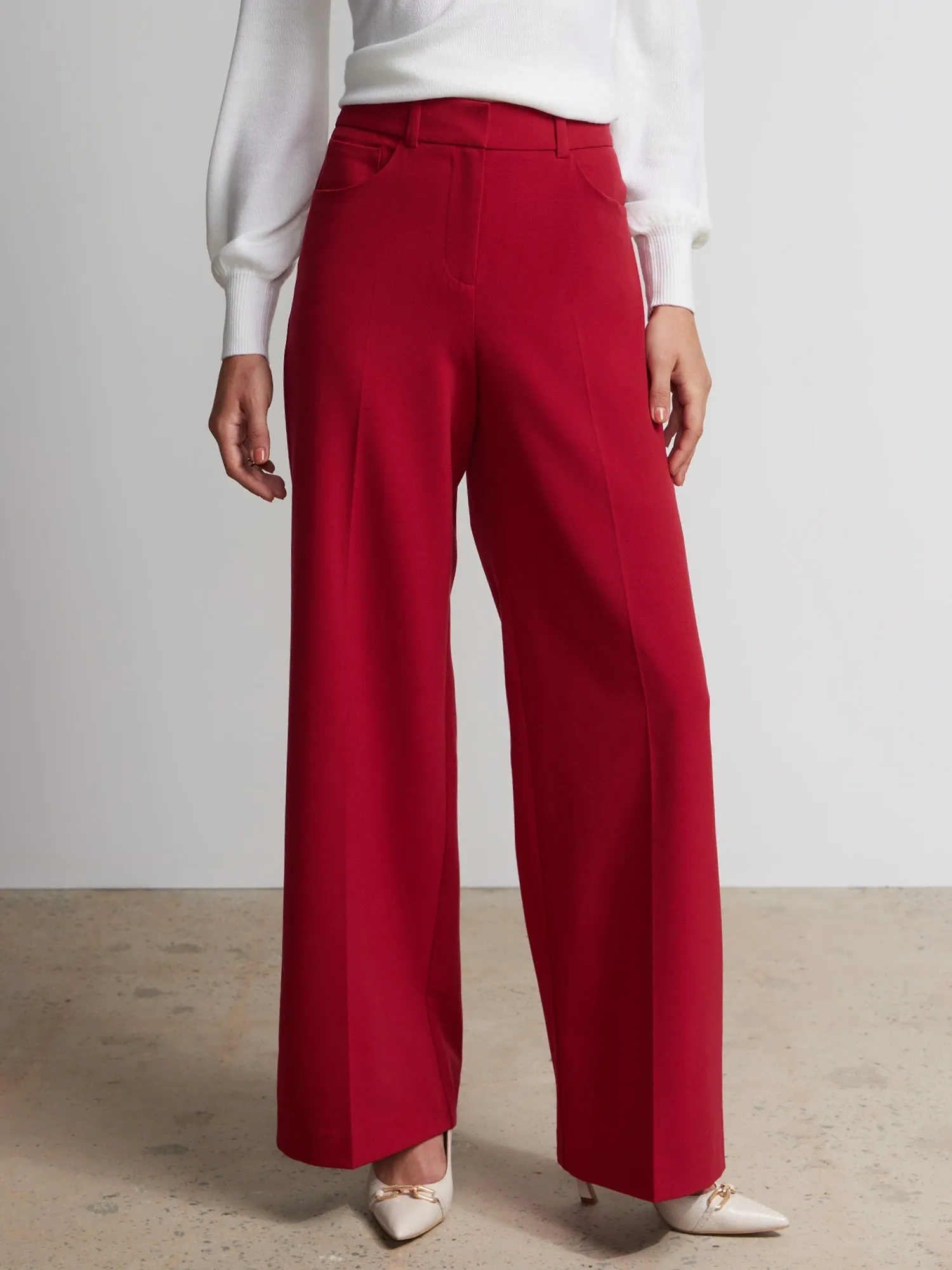 Petite High Rise Wide Leg Pant