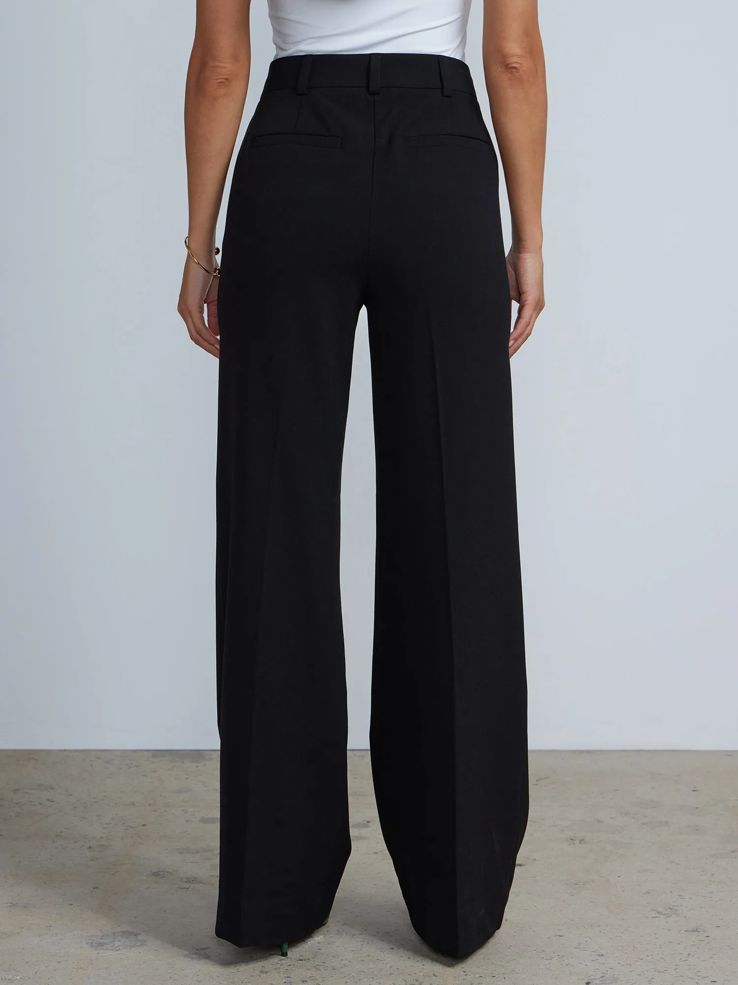 Petite High Rise Wide Leg Pant