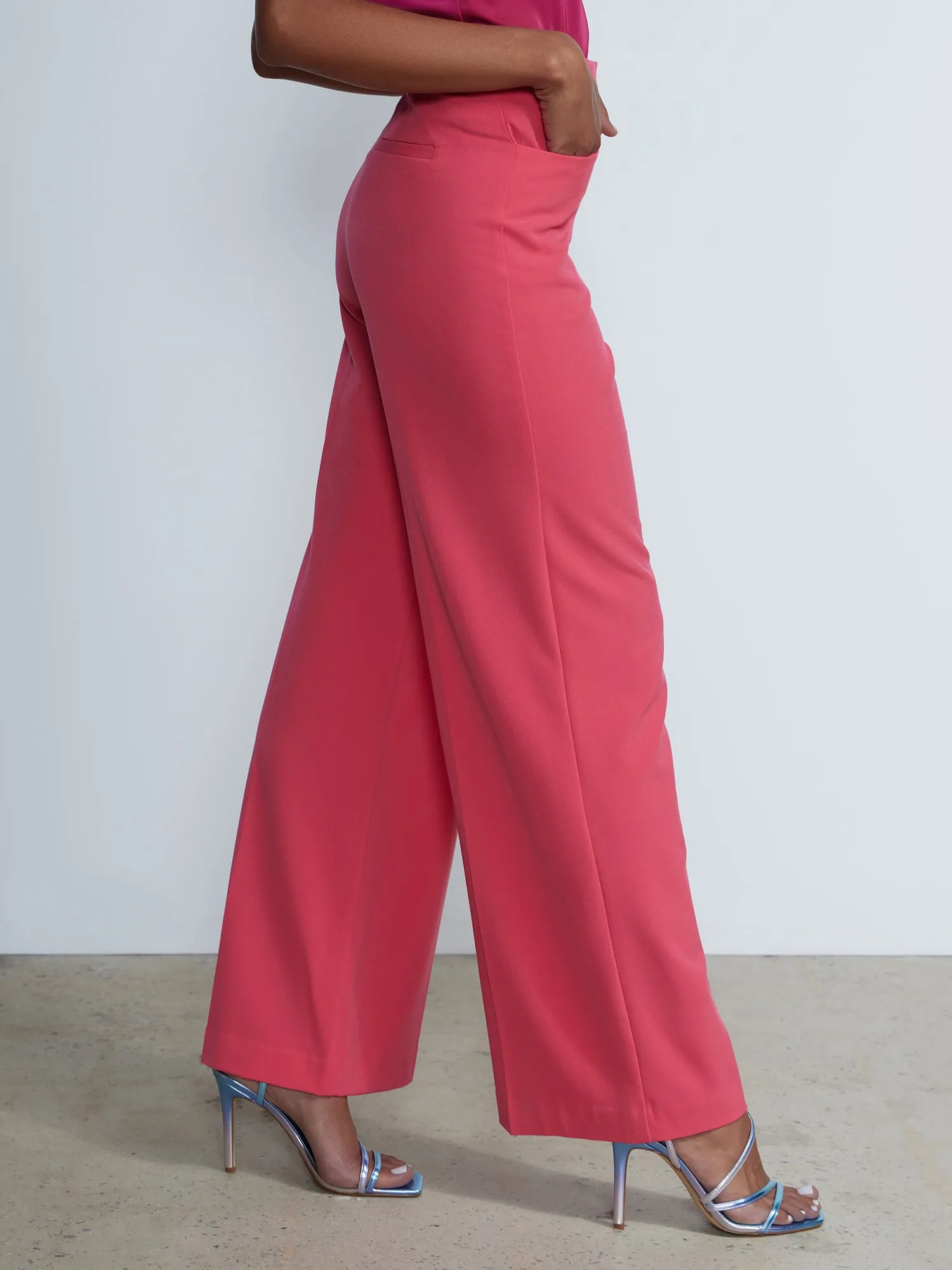 Petite High Rise Wide Leg Pant