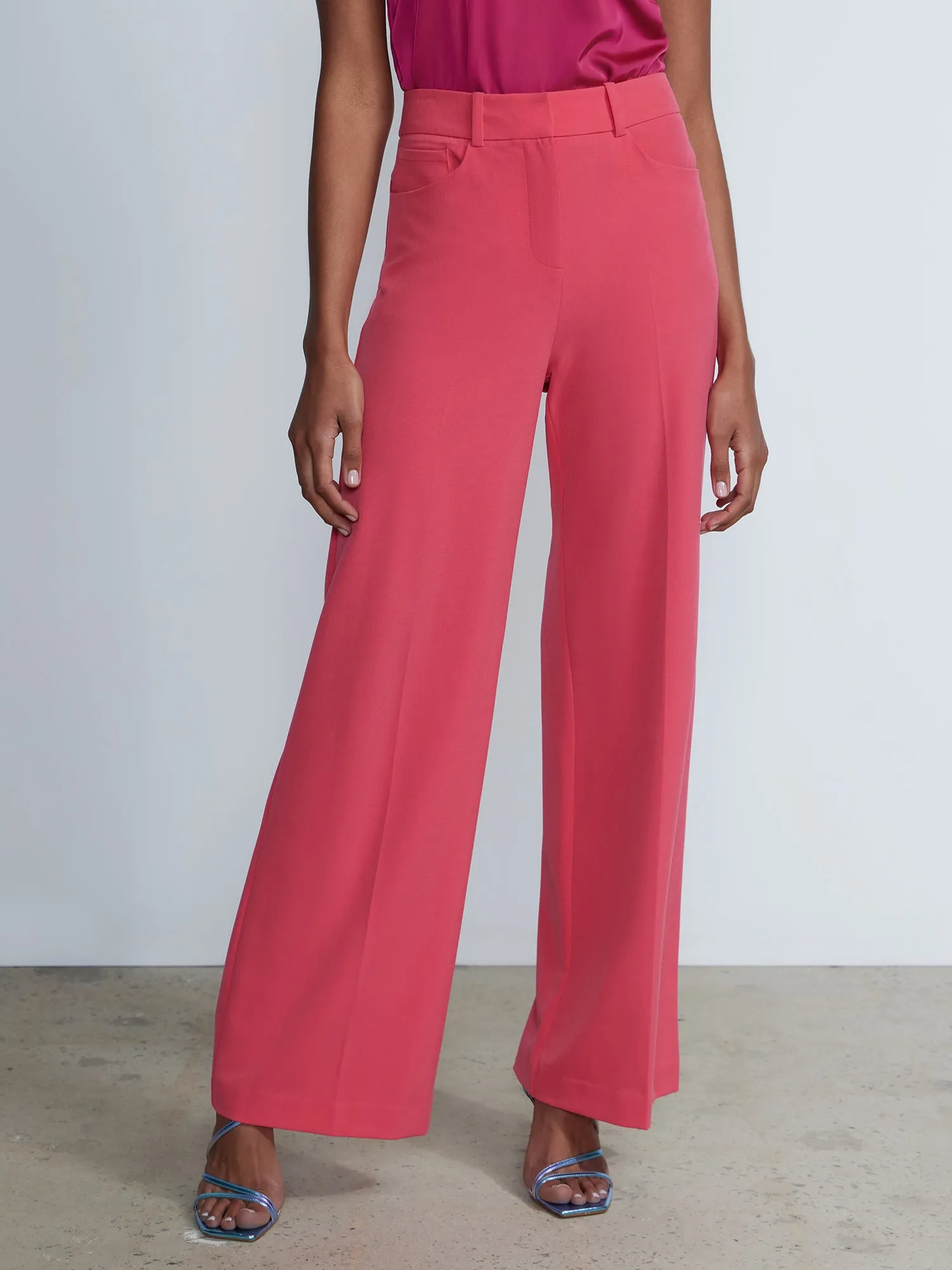 Petite High Rise Wide Leg Pant