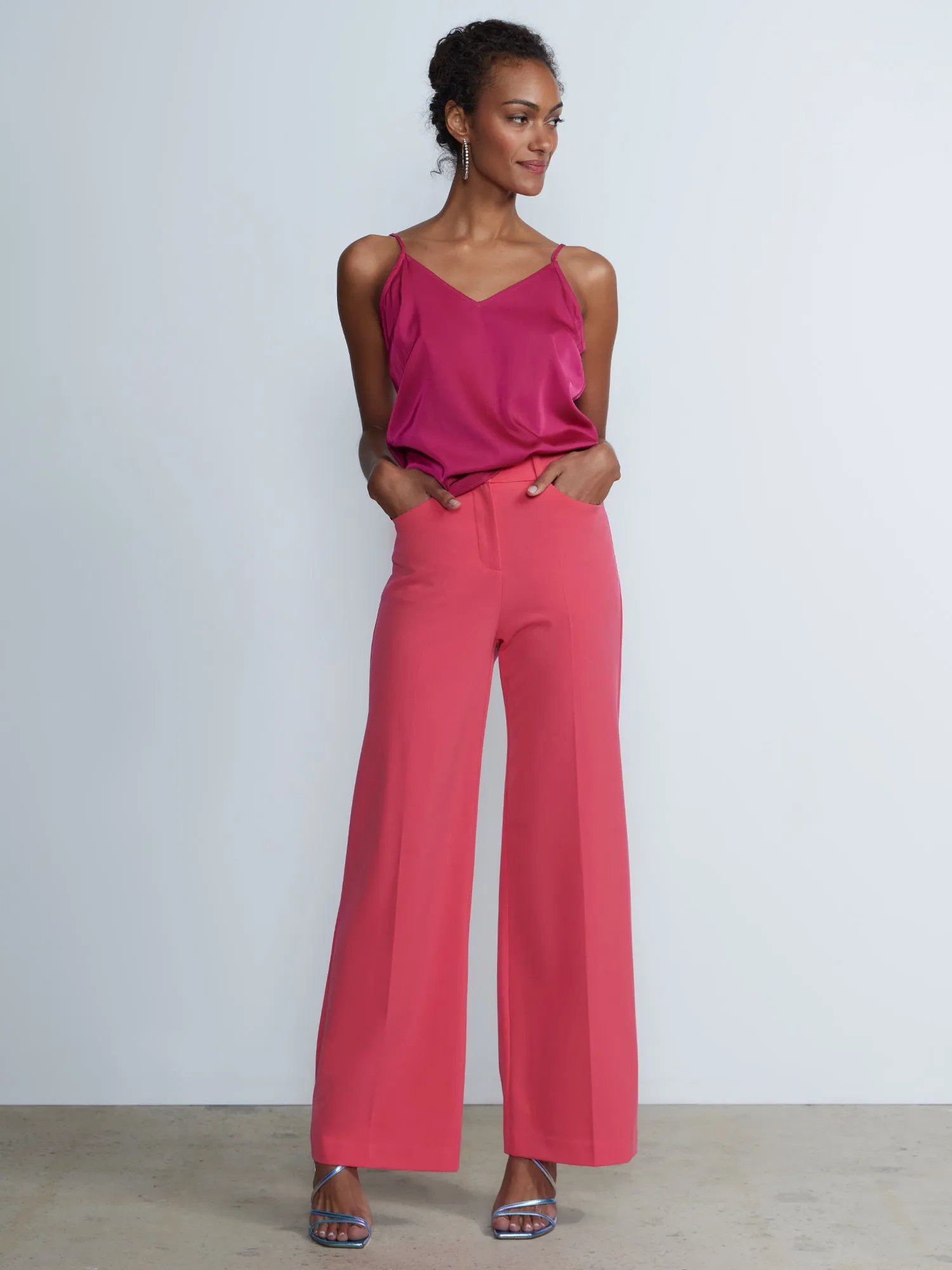 Petite High Rise Wide Leg Pant