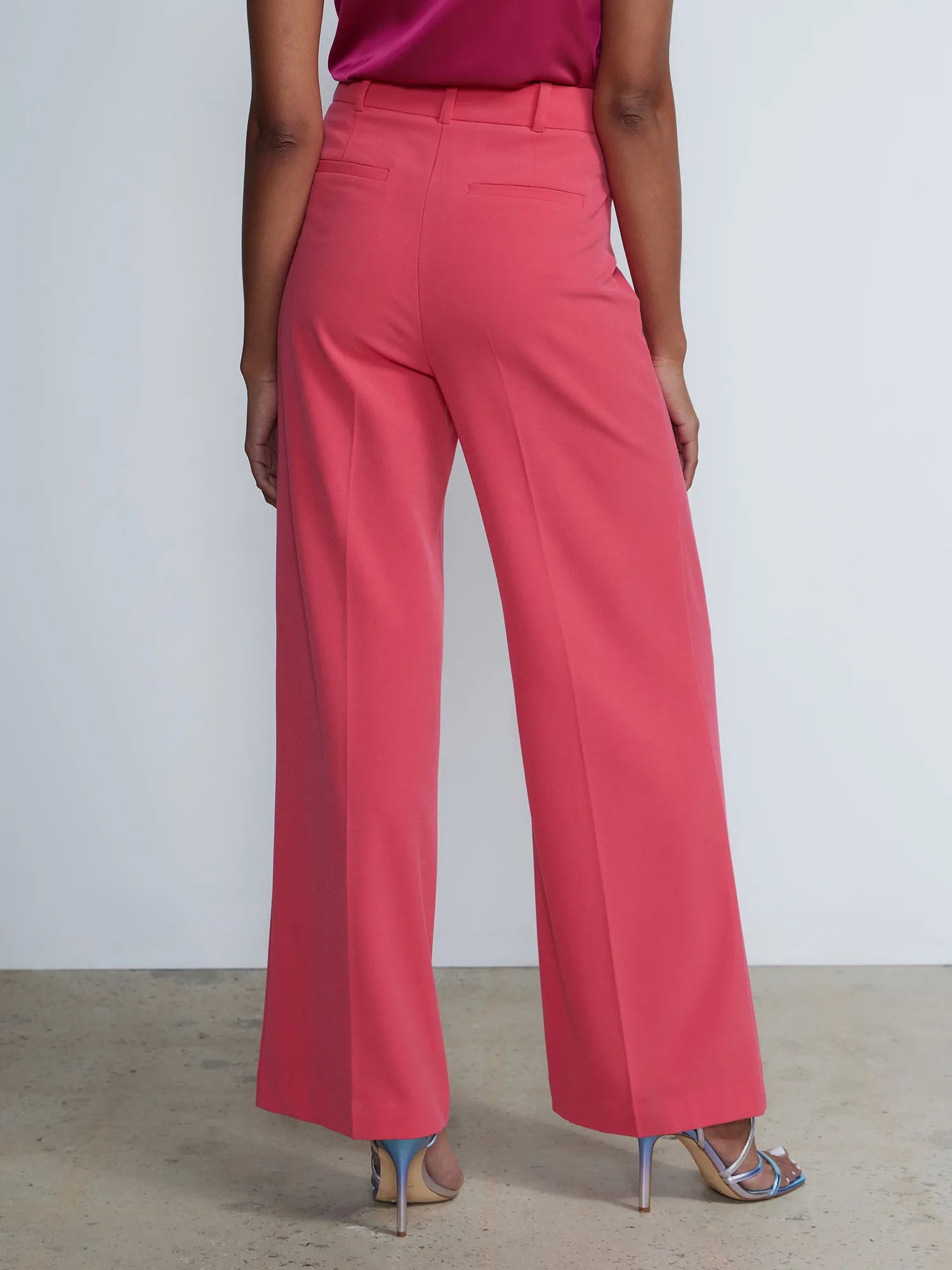 Petite High Rise Wide Leg Pant