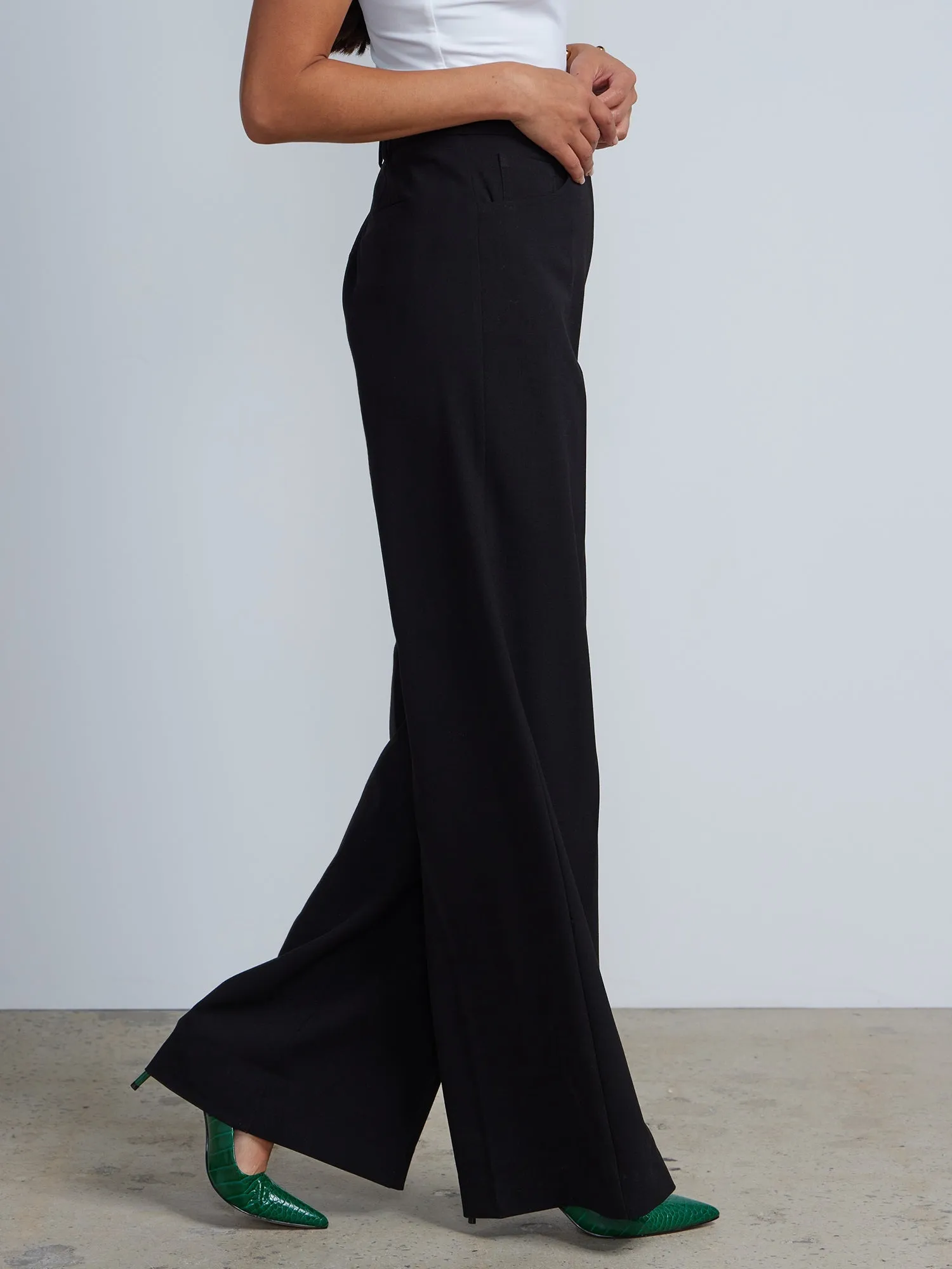 Petite High Rise Wide Leg Pant