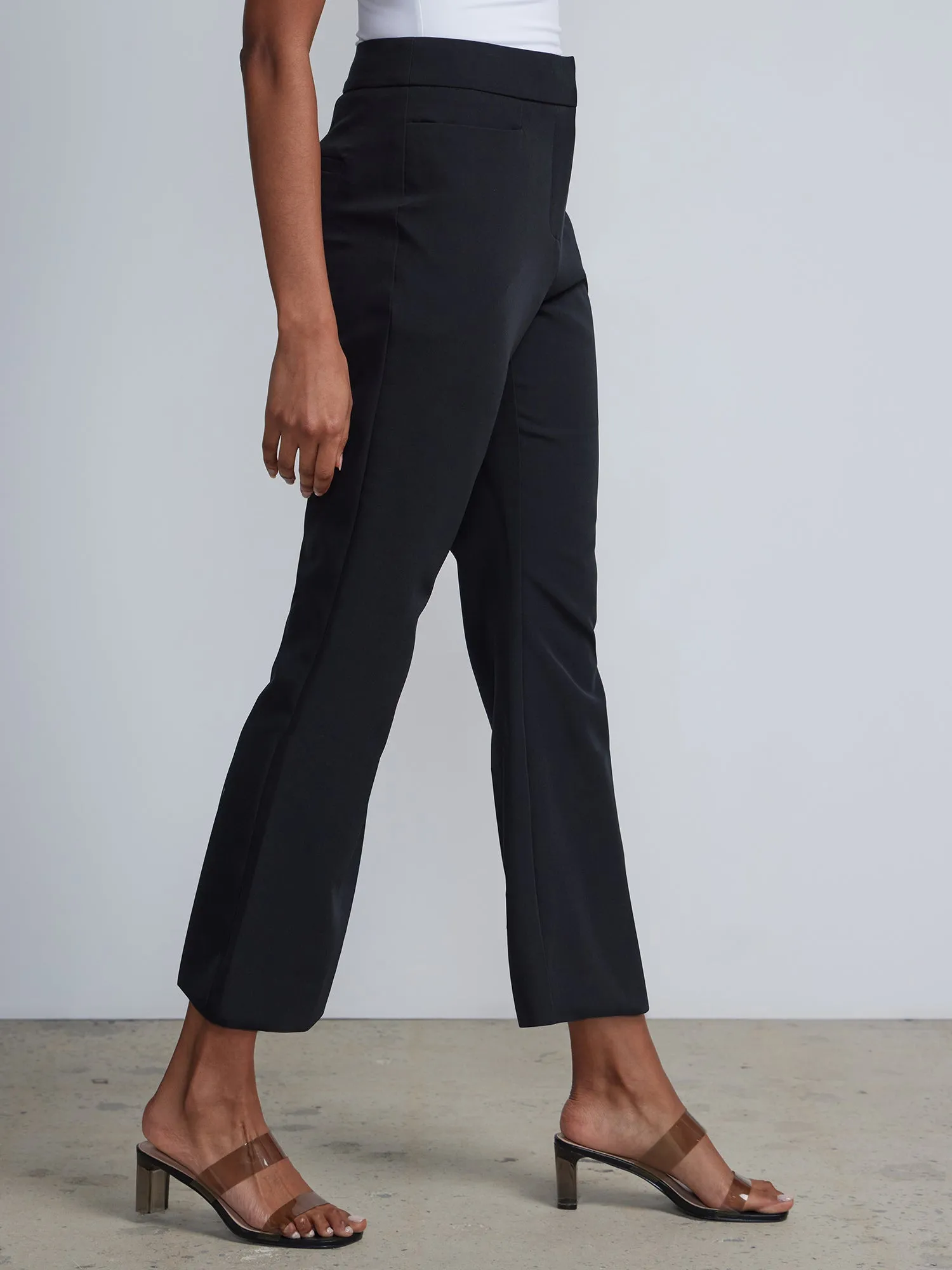 Petite High-Waisted Straight-Leg Kick Crop Pant