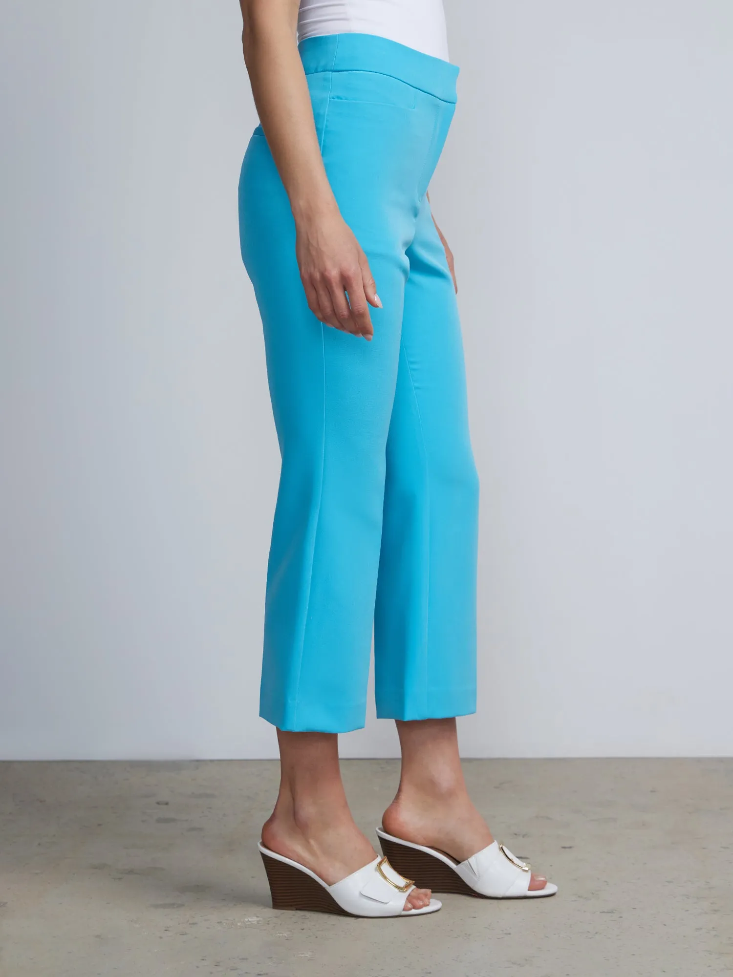 Petite High-Waisted Straight-Leg Kick Crop Pant