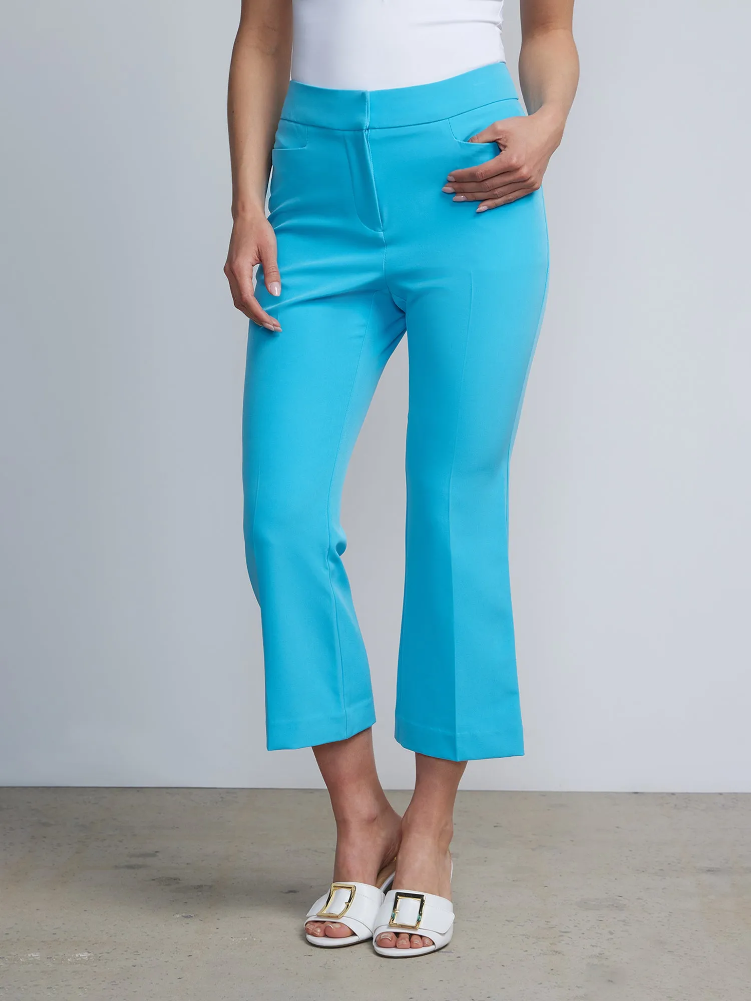 Petite High-Waisted Straight-Leg Kick Crop Pant