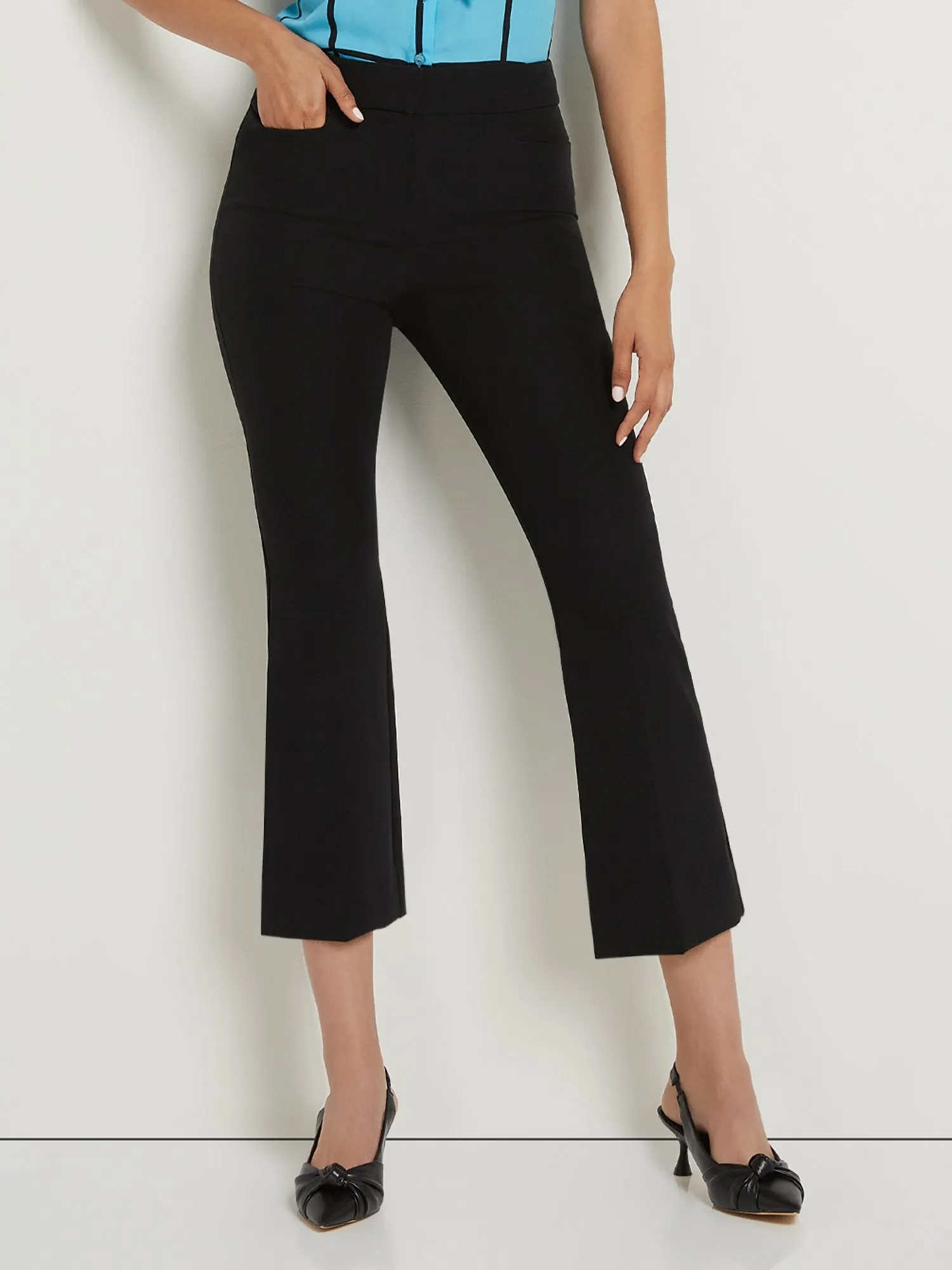 Petite High-Waisted Straight-Leg Kick Crop Pant