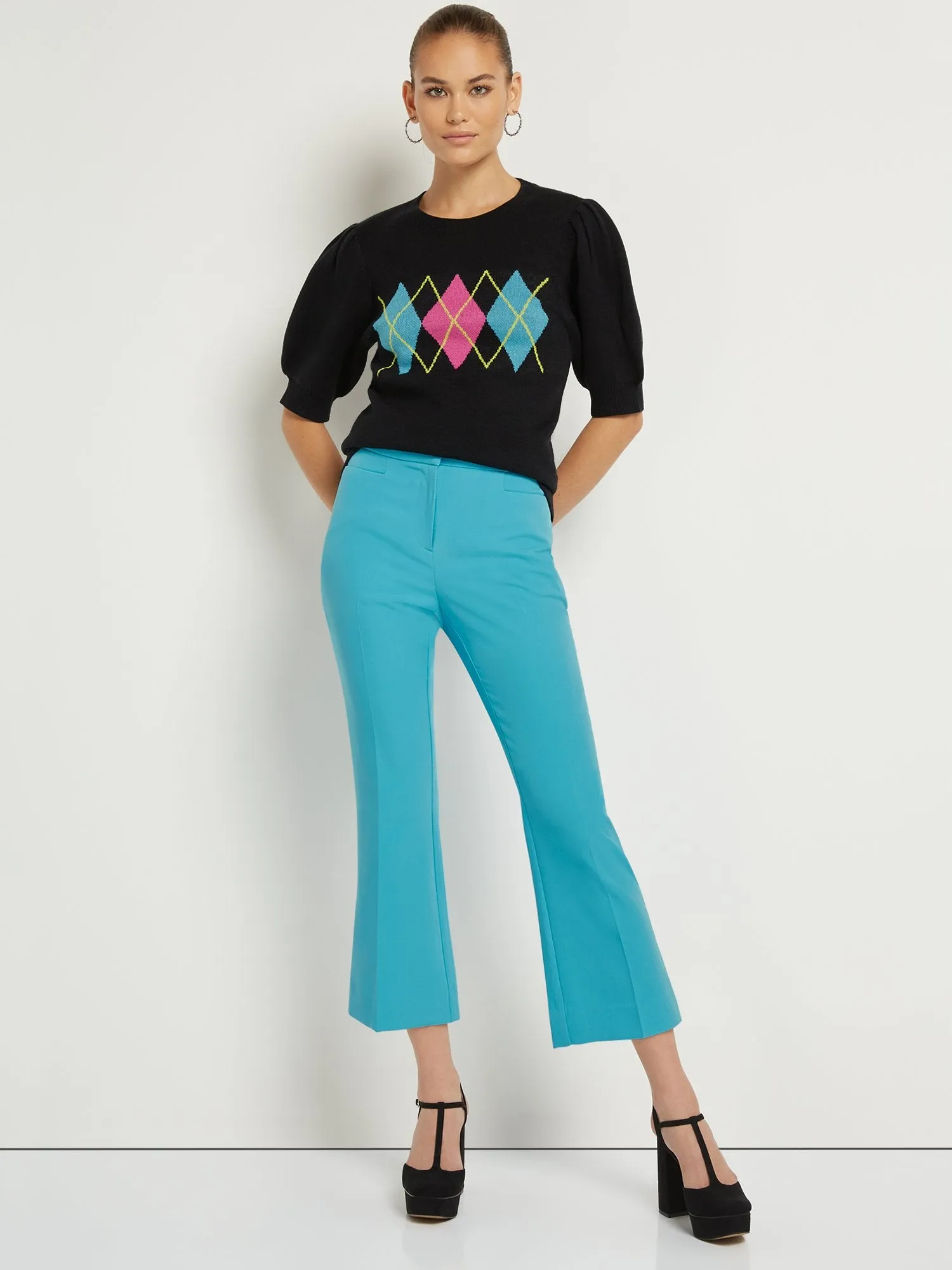 Petite High-Waisted Straight-Leg Kick Crop Pant