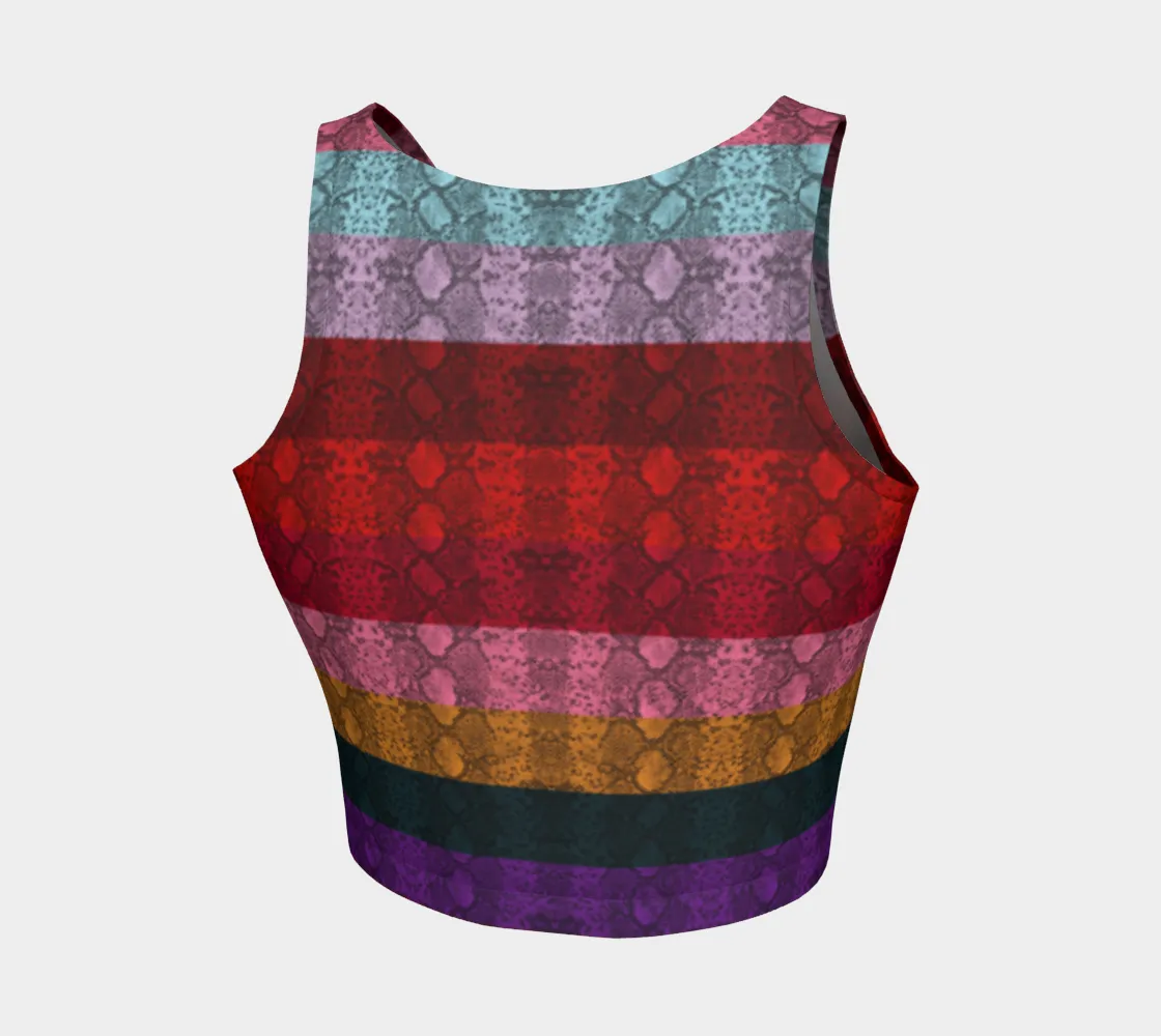 Rainbow Striped Athletic Crop Top