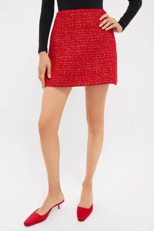 Red & Gold Tweed Tate Mini Skirt