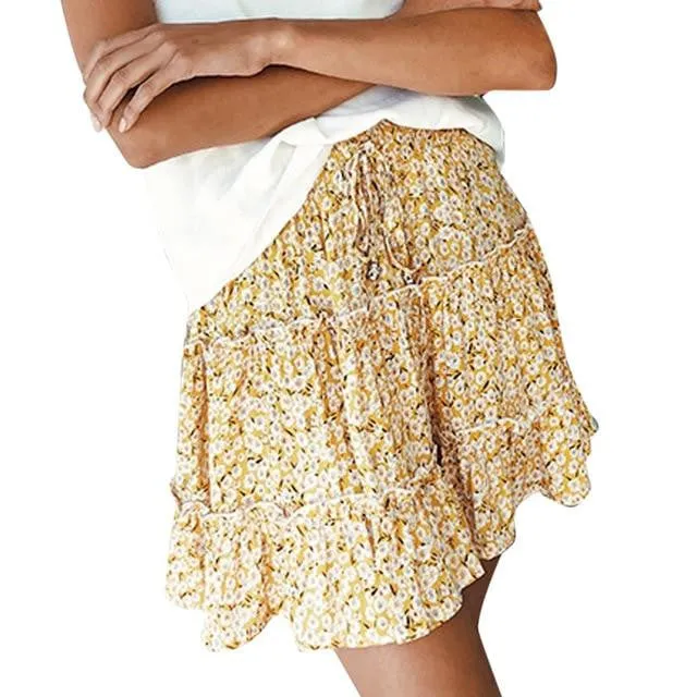 Summer Casual Bohe High Waist Skirts