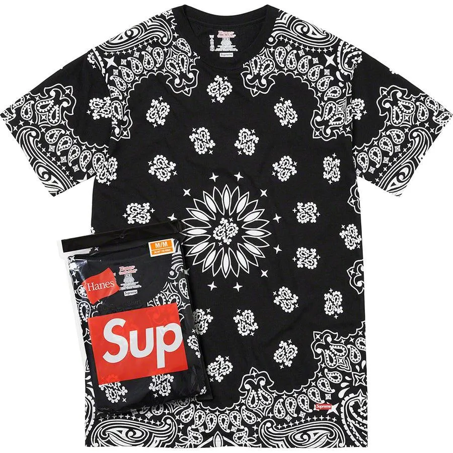 Supreme/Hanes Bandana Tagless Tees (2 Pack) Black