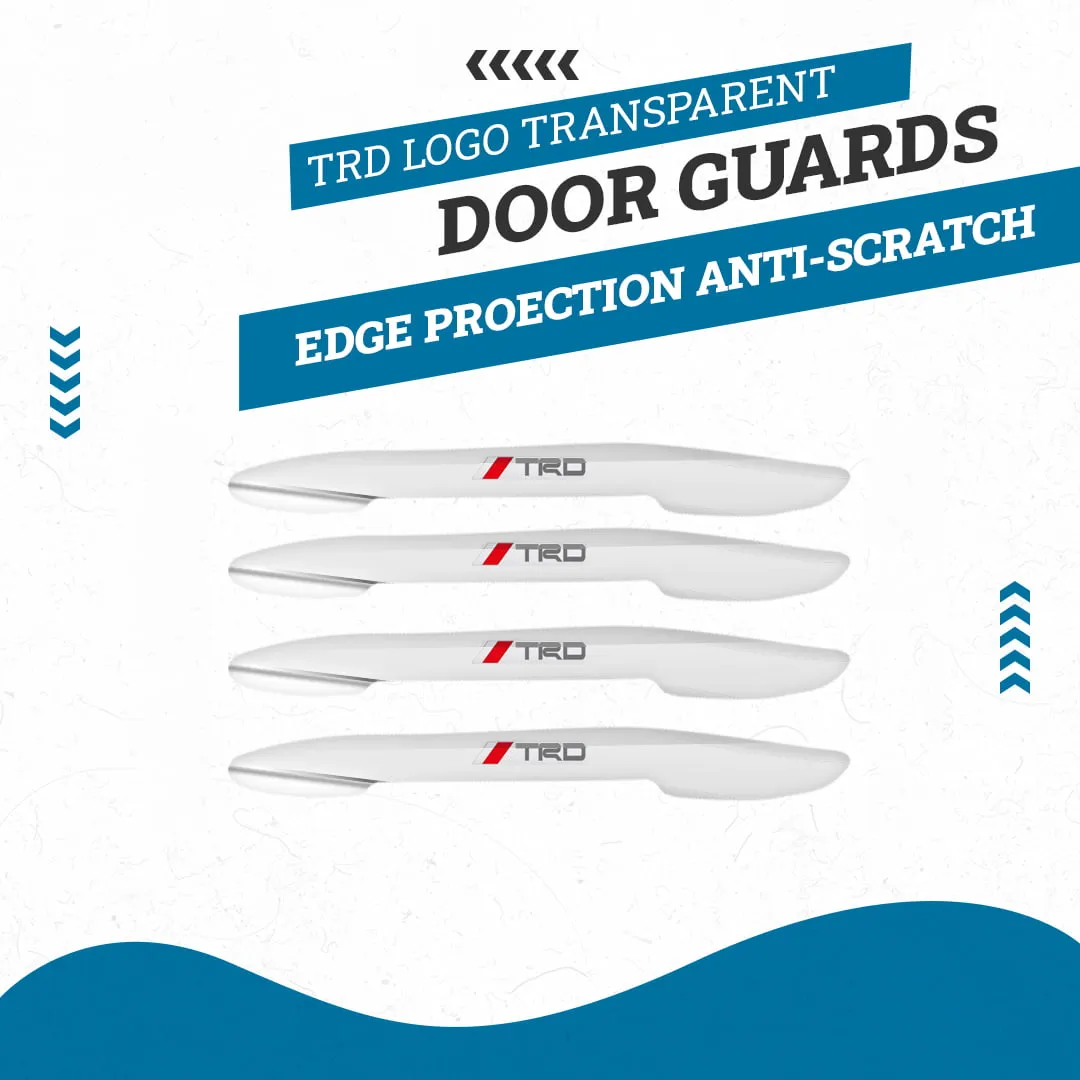 TRD Logo Transparent Door Guards - Edge Protection Anti-Scratch Buffer Strip