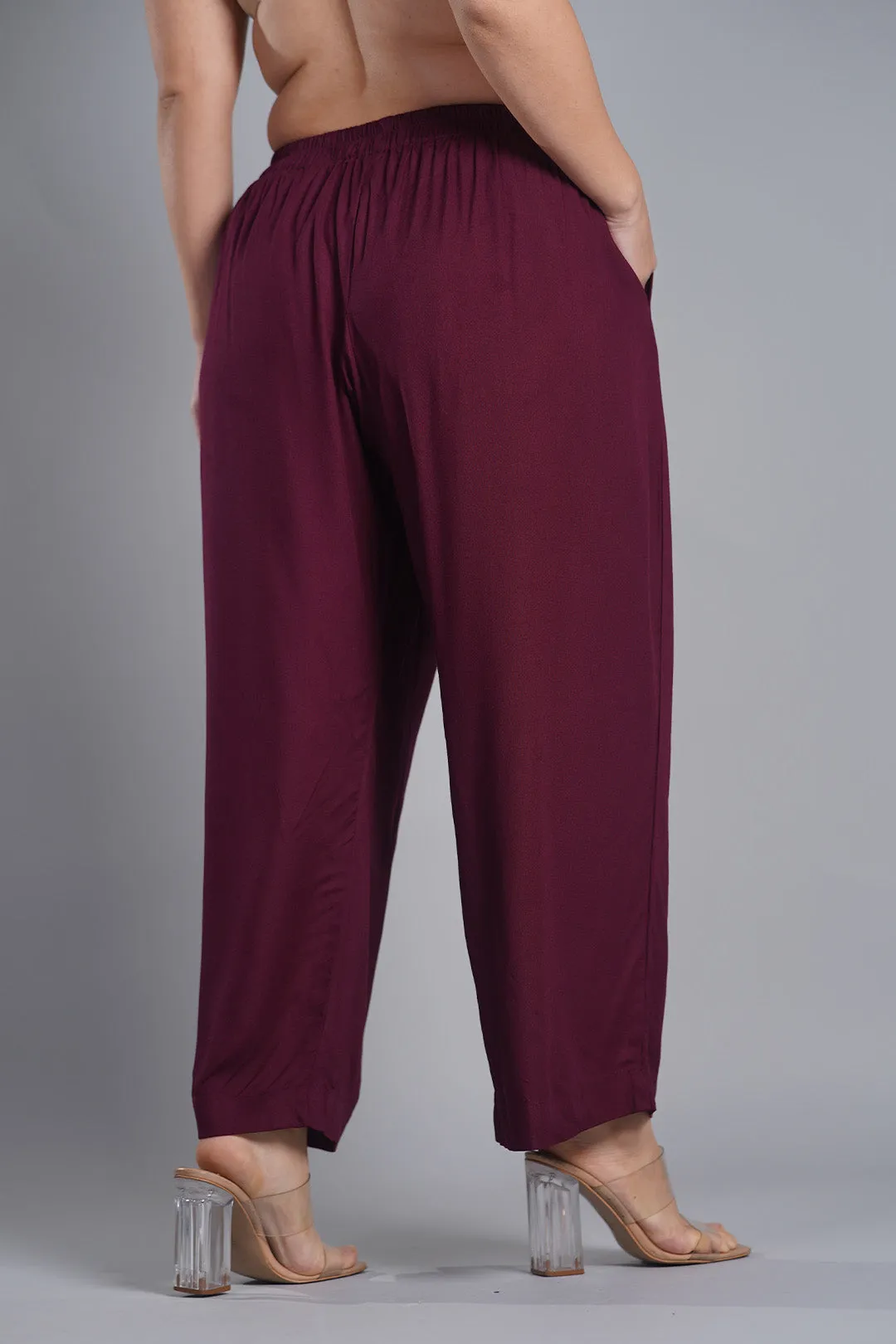 Wine Palazzo Pants