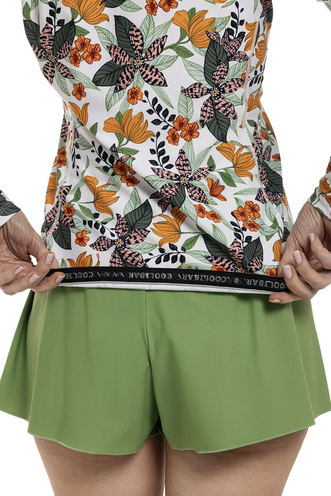 Women's Hightide Long Sleeve Swim Shirt  |  Apricot Crush Floral Paradise